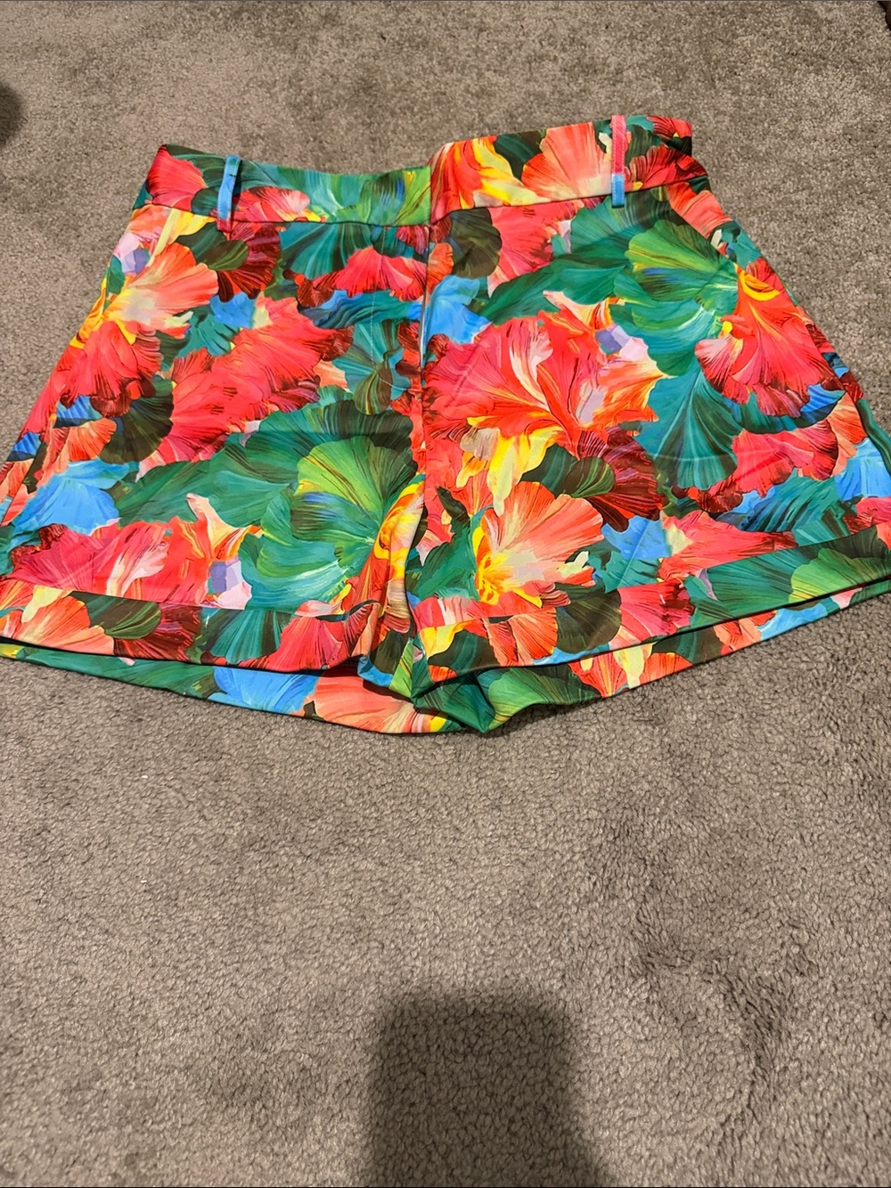 Ovi Tropical Floral Women’s Shorts - Red, Green, Blue